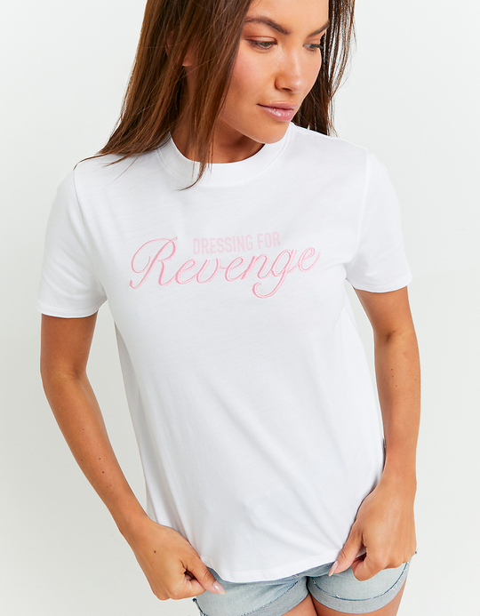 TALLY WEiJL, Weisses Oversized Print T-Shirt for Women