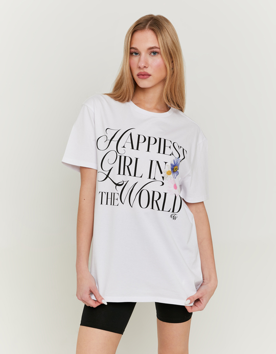 TALLY WEiJL, White Printed T-shirt for Women