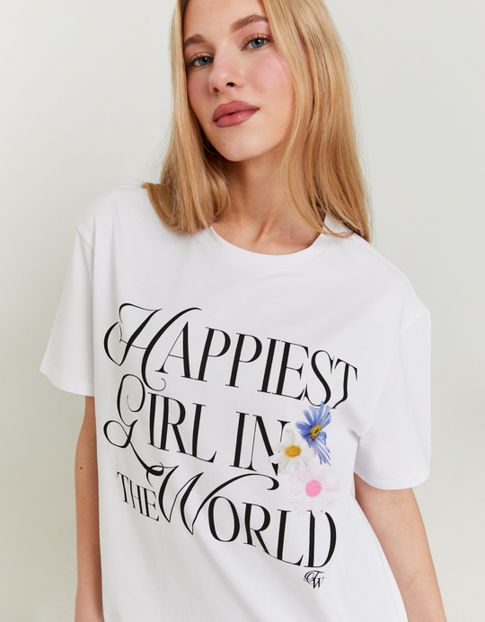 TALLY WEiJL, White Printed T-shirt for Women