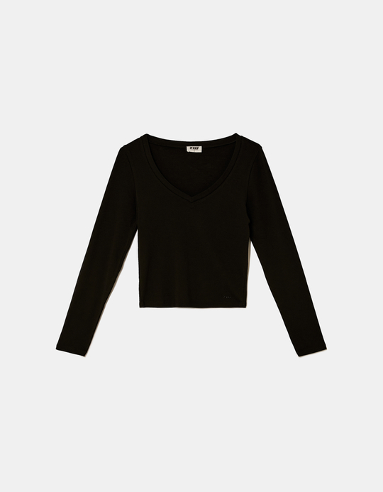 TALLY WEiJL, Basic schwarzes Langarm-T-Shirt for Women