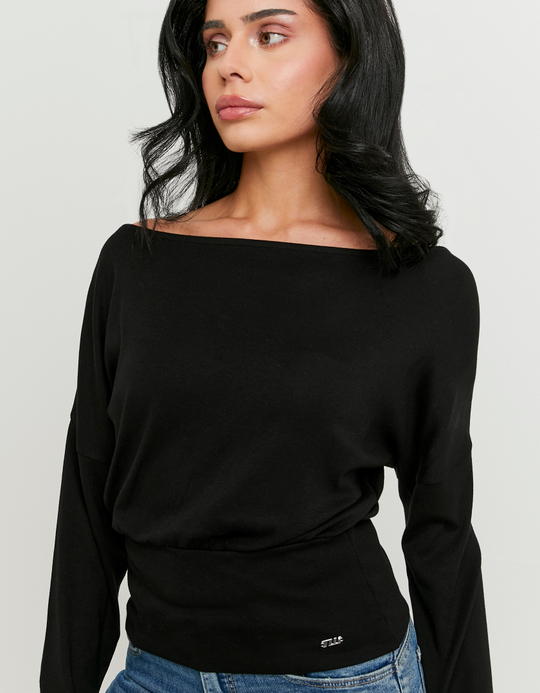 TALLY WEiJL, T-Shirt Noir à Manches Longues for Women