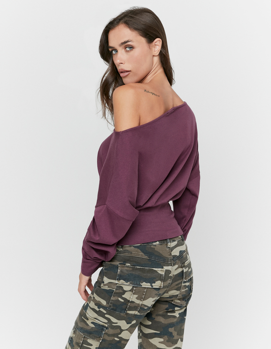 TALLY WEiJL, Purple Boat Neck T-Shirt for Women