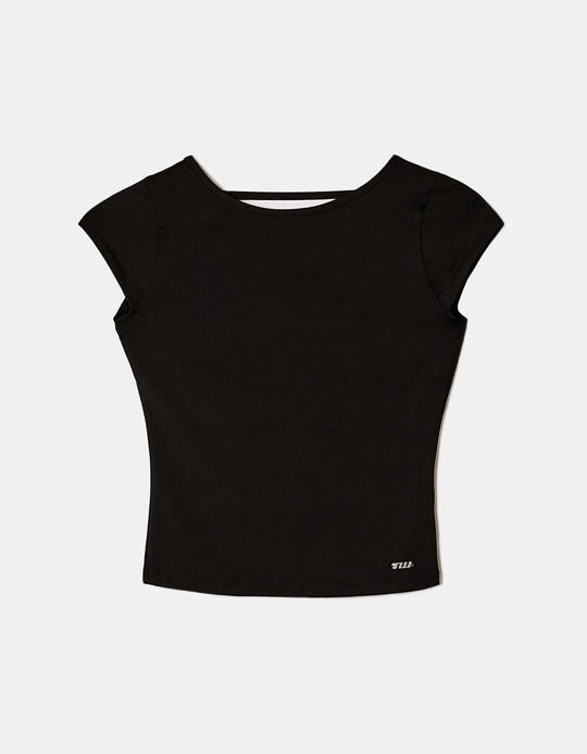 TALLY WEiJL, Black Backless T-Shirt for Women