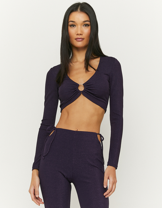 TALLY WEiJL, Cut Out Party kurzes Top aus Lurex for Women