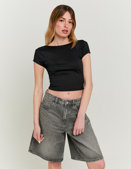 TALLY WEiJL, Schwarzes backless Basic-Top for Women