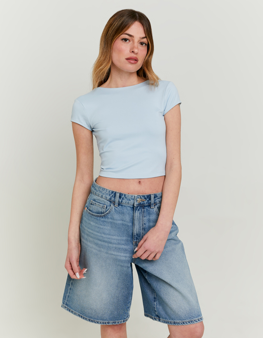 TALLY WEiJL, Top Basic ανοιχτή πλάτη Light Blue for Women