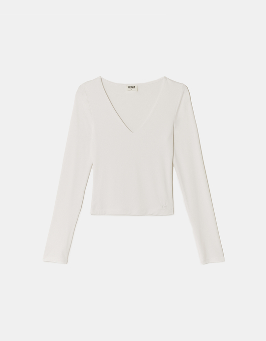 TALLY WEiJL, T-shirt à Manches Longues Basique White for Women