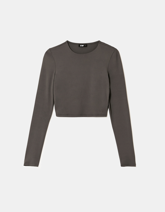 TALLY WEiJL, T-shirt Court Basique Gris for Women