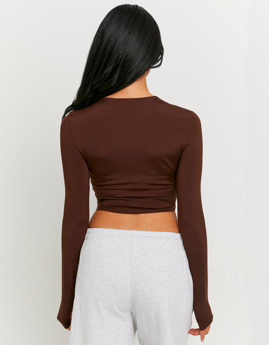 TALLY WEiJL, Braunes Basic Langarm-T-Shirt for Women