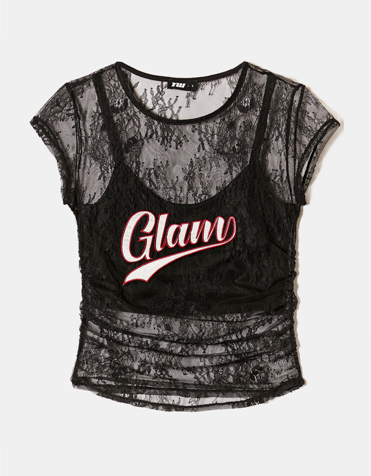 TALLY WEiJL, Schwarzes Spitzen Top for Women