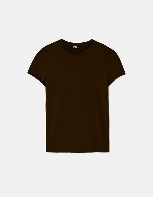 TALLY WEiJL, T-Shirt Brun Basique for Women