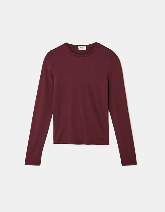 TALLY WEiJL, Burgunder Basic Long Sleeve T-Shirt for Women
