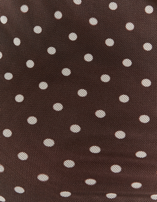 TALLY WEiJL, Brown Asymetric Top with Dots for Women