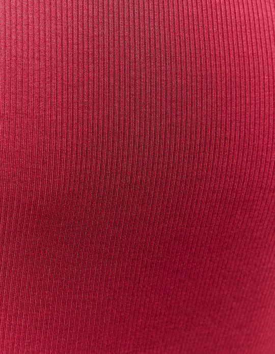 TALLY WEiJL, Burgundy Ribbed Cut Out Top for Women