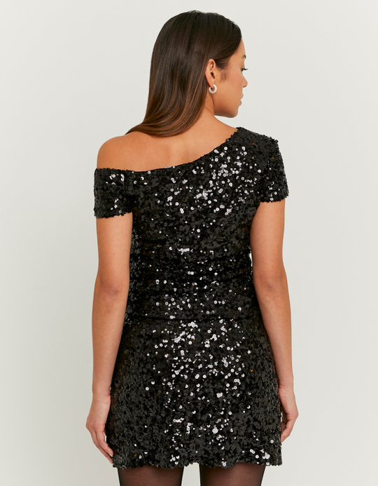 TALLY WEiJL, Top Noir Asymétrique à Sequins for Women