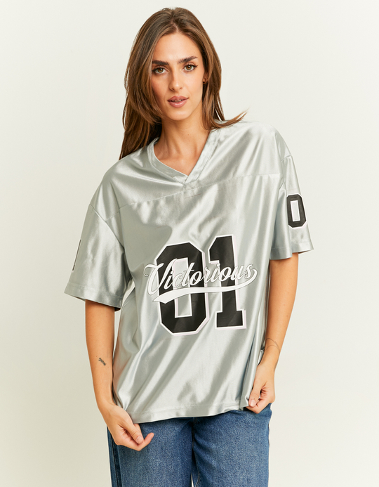 TALLY WEiJL, Silberfarbenes Fußball-T-Shirt for Women