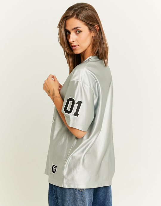 TALLY WEiJL, Silver Football T-Shirt for Women