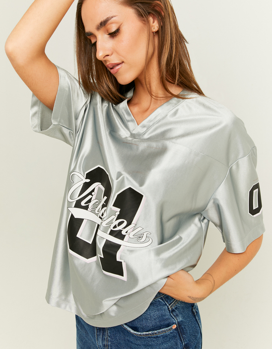 TALLY WEiJL, Silver Football T-Shirt for Women