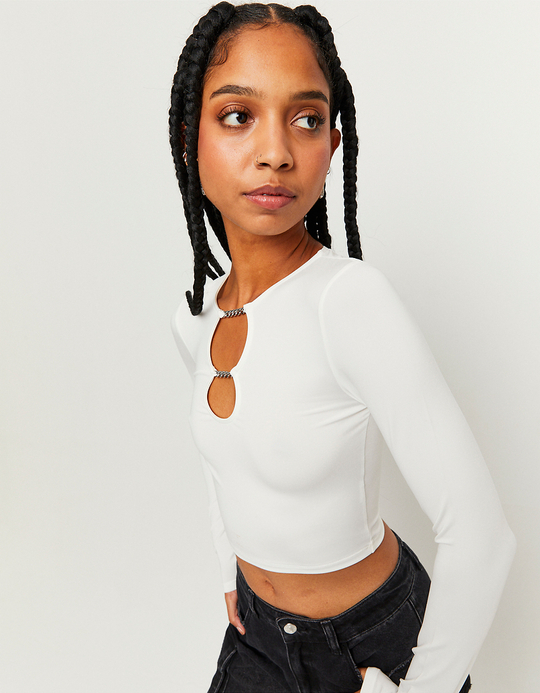 TALLY WEiJL, Weißes Top mit Kette for Women