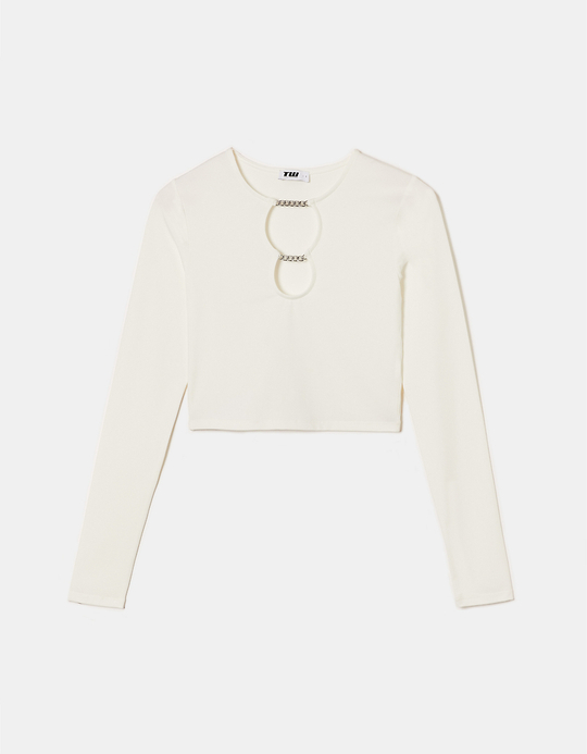 TALLY WEiJL, Weißes Top mit Kette for Women