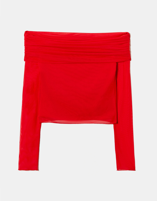 TALLY WEiJL, Top Rouge Épaules Dénudées for Women