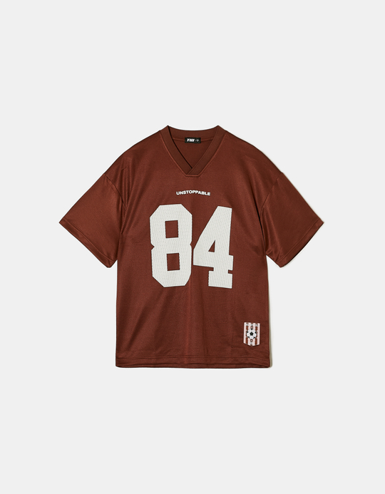 TALLY WEiJL, Braunes oversized Fussball Tshirt for Women