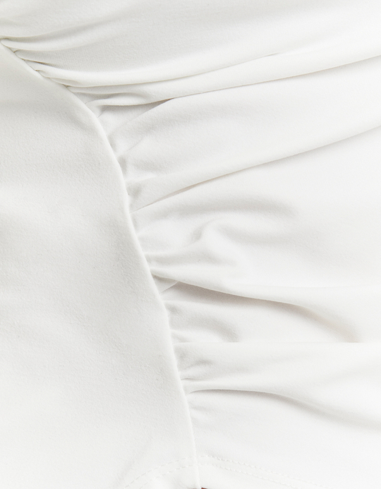 TALLY WEiJL, Weißes asymmetrisches Top mit seitlichen Falten for Women
