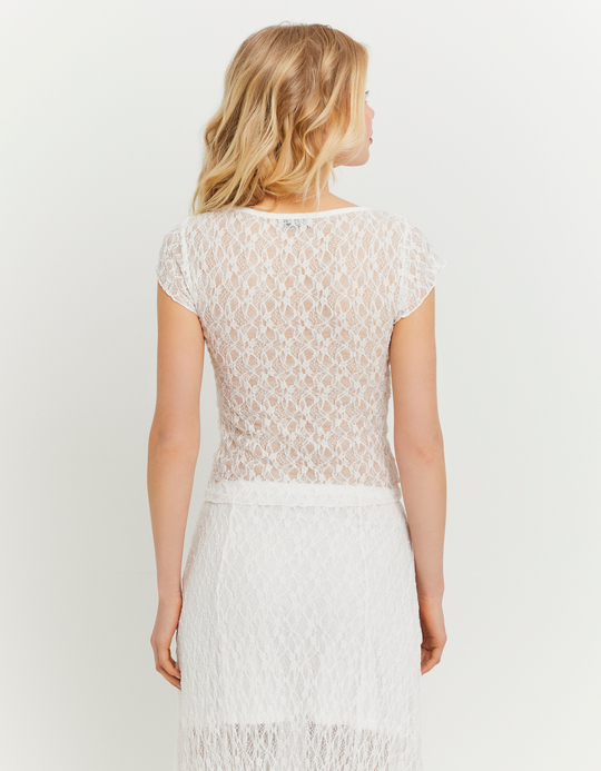TALLY WEiJL, Weisses Spitzen Top for Women