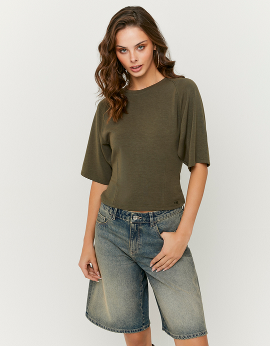 TALLY WEiJL, T-shirt Basique Kaki for Women