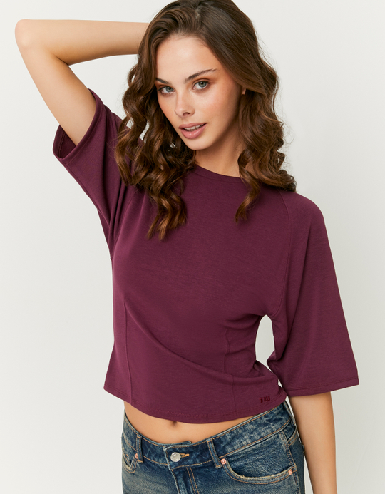 TALLY WEiJL, T-Shirt Basique Bordeaux for Women