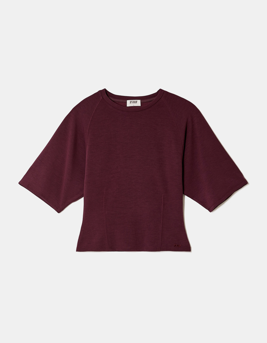 TALLY WEiJL, Burgundy Basic T-Shirt for Women