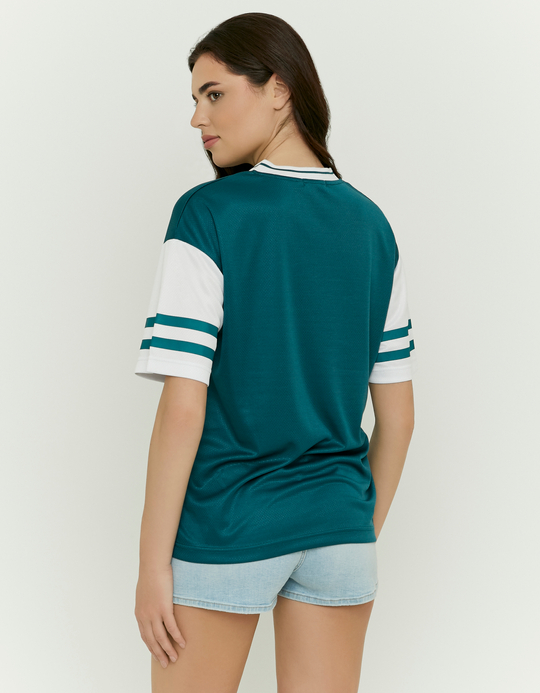 TALLY WEiJL, T-Shirt Oversize Verde Stampata for Women