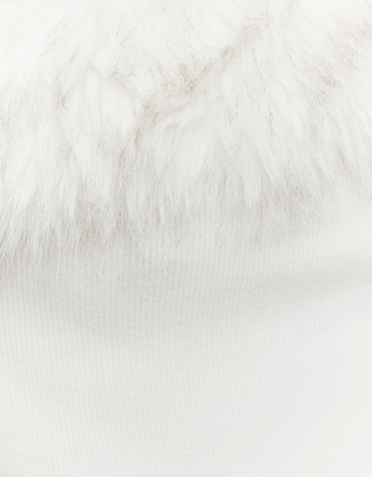 TALLY WEiJL, White Asymmetric Top with Faux Fur for Women