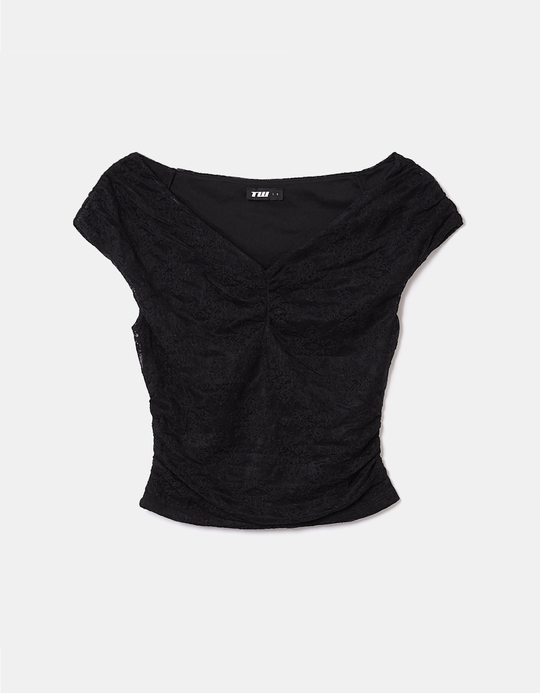TALLY WEiJL, Top Nero con Scollo a V for Women