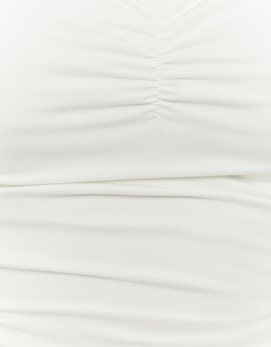 TALLY WEiJL, White Ruched Top for Women