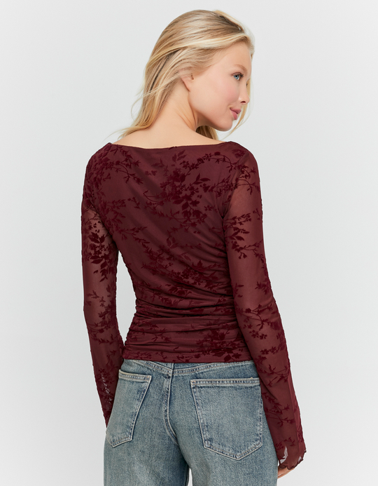 TALLY WEiJL, Top Bordeaux Floreale for Women