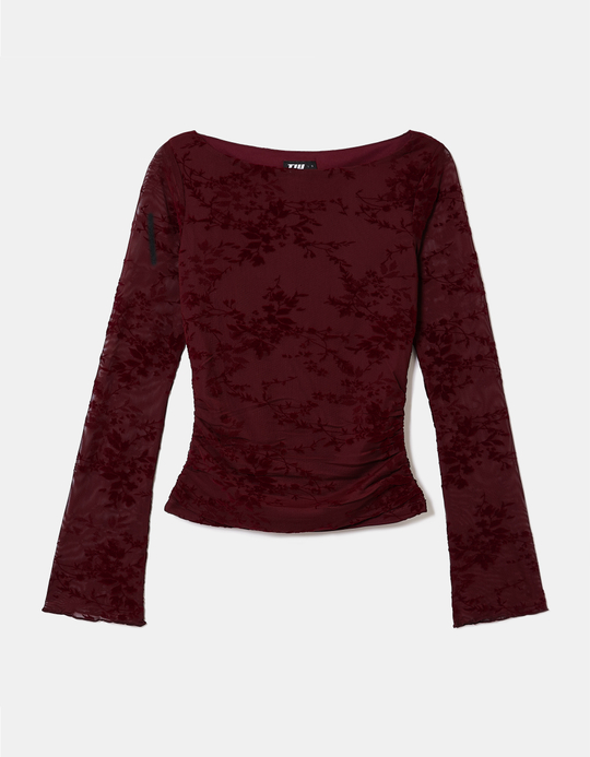 TALLY WEiJL, Top Bordeaux Floreale for Women