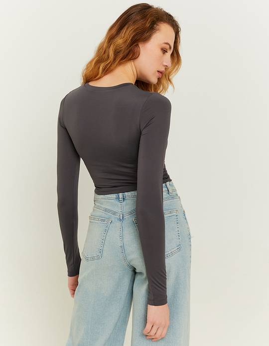 TALLY WEiJL, Top court avec découpe en cœur gris for Women