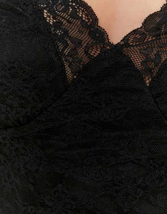 TALLY WEiJL, Black Floral Lace Top for Women