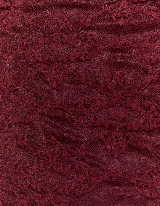 TALLY WEiJL, Burgundy Floral Lace Top for Women