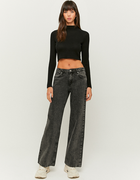 TALLY WEiJL, Crop Top Noir Manches Longues for Women