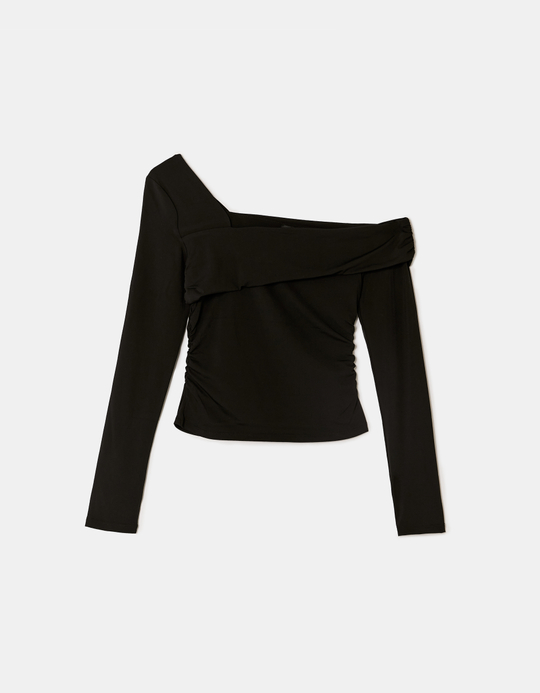 TALLY WEiJL, Top Basique Noir Asymétrique for Women