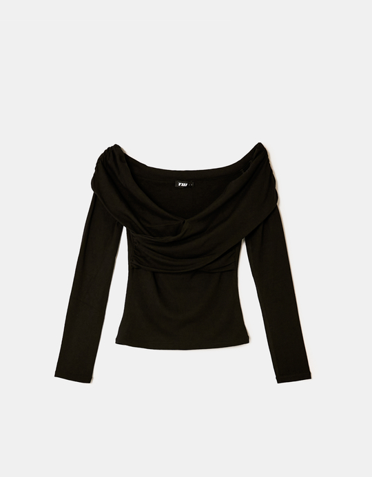 TALLY WEiJL, Black Off Shoulders Top for Women