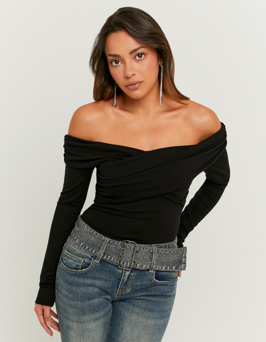 TALLY WEiJL, Black Off Shoulders Top for Women