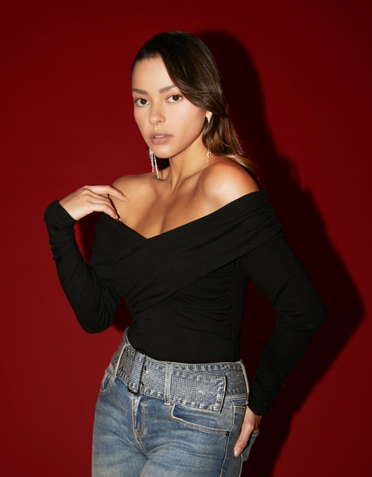 TALLY WEiJL, Black Off Shoulders Top for Women