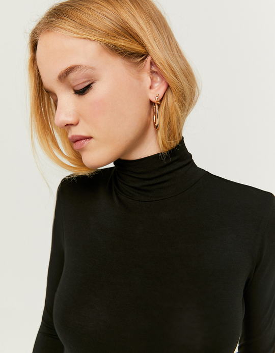TALLY WEiJL, Schwarzes langärmliges Basic Top for Women