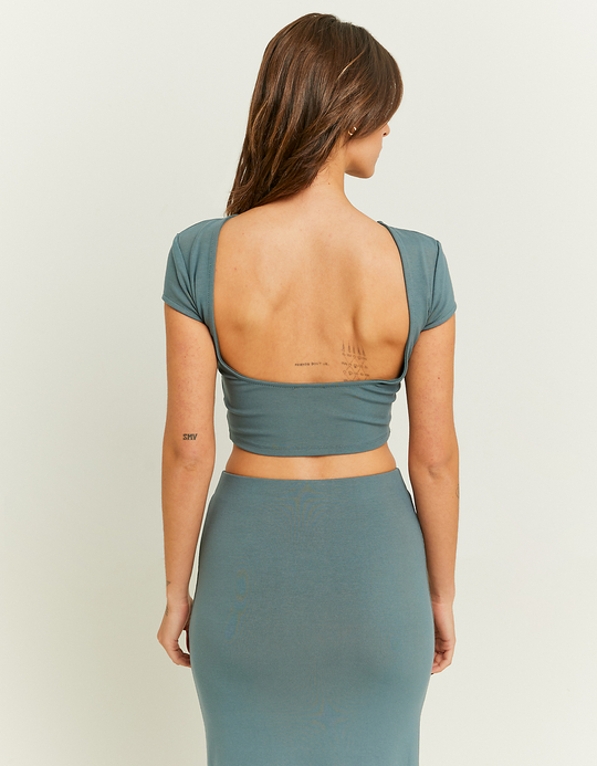 TALLY WEiJL, Blaues Cropped Basic T-Shirt for Women