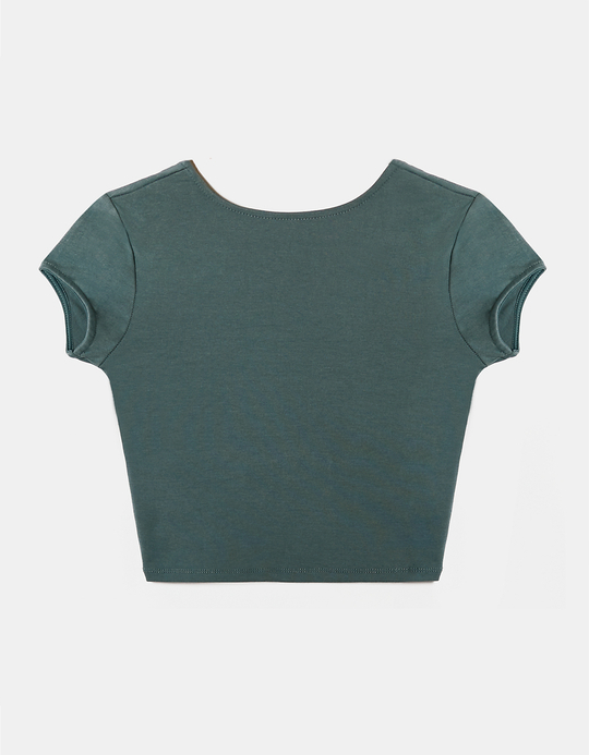 TALLY WEiJL, Blaues Cropped Basic T-Shirt for Women