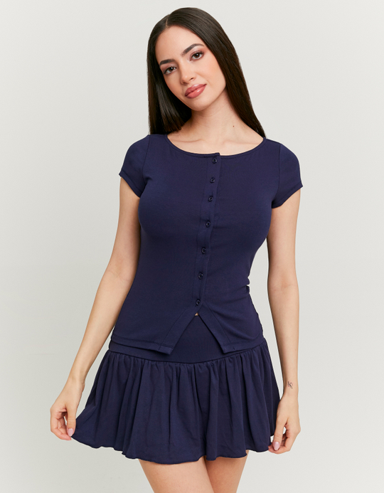 TALLY WEiJL, Blue Cardigan with Boat Neckline for Women