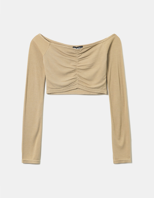 TALLY WEiJL, Top Court Uni Beige for Women